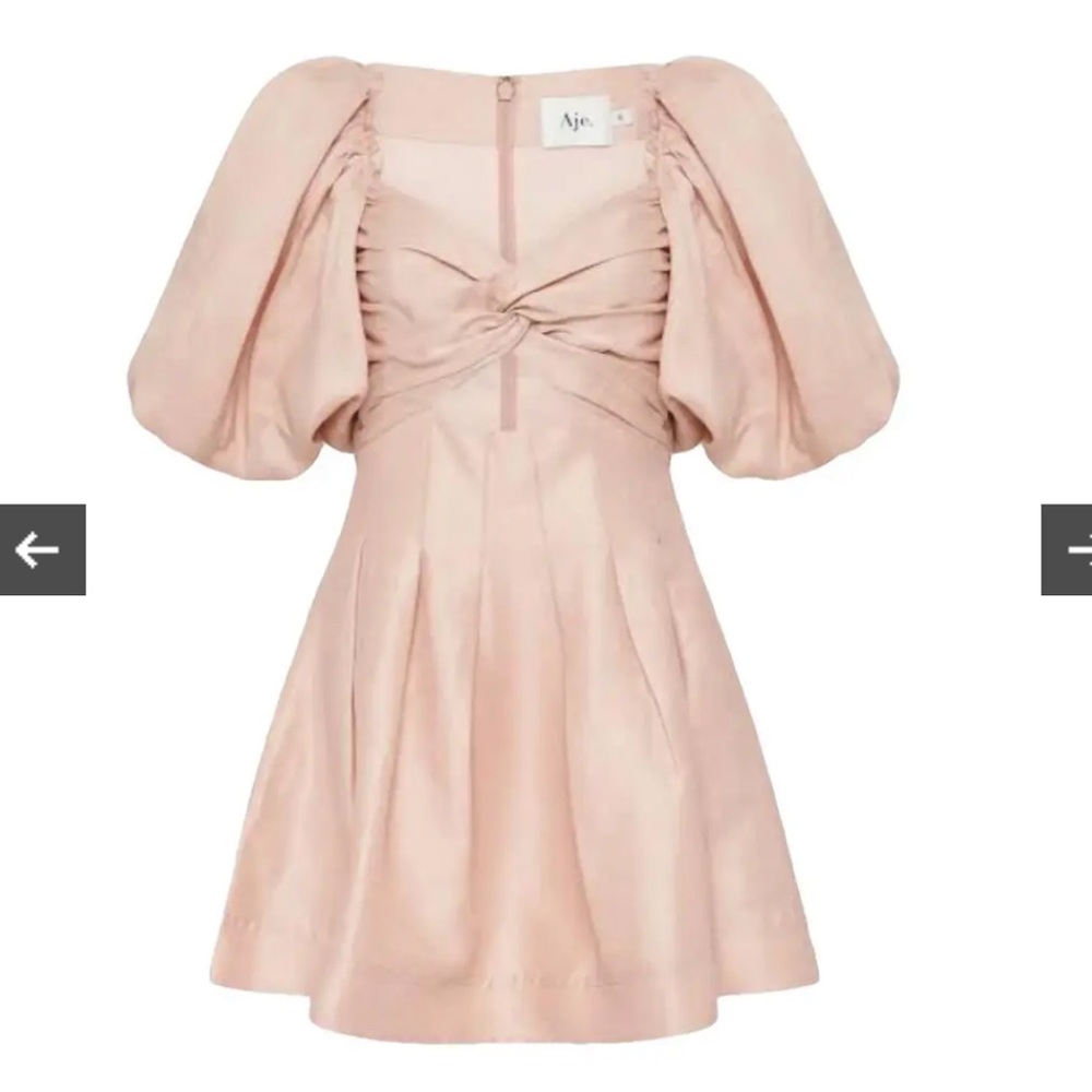 Aje Blush Pink Puff Sleeve Dress